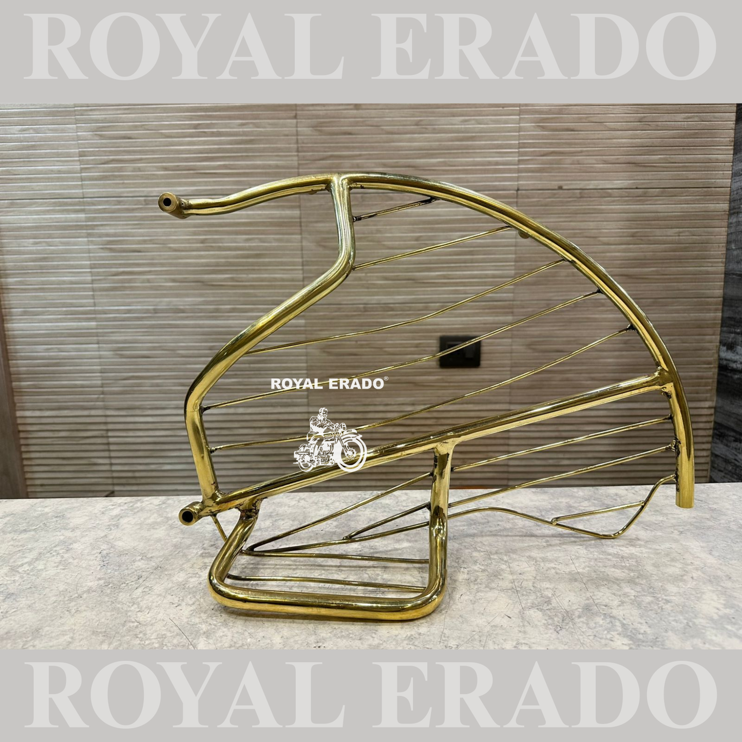 Royal Enfield Classic Electra Standard uce model rear saree guard and stay in pure brass gold vintage look.