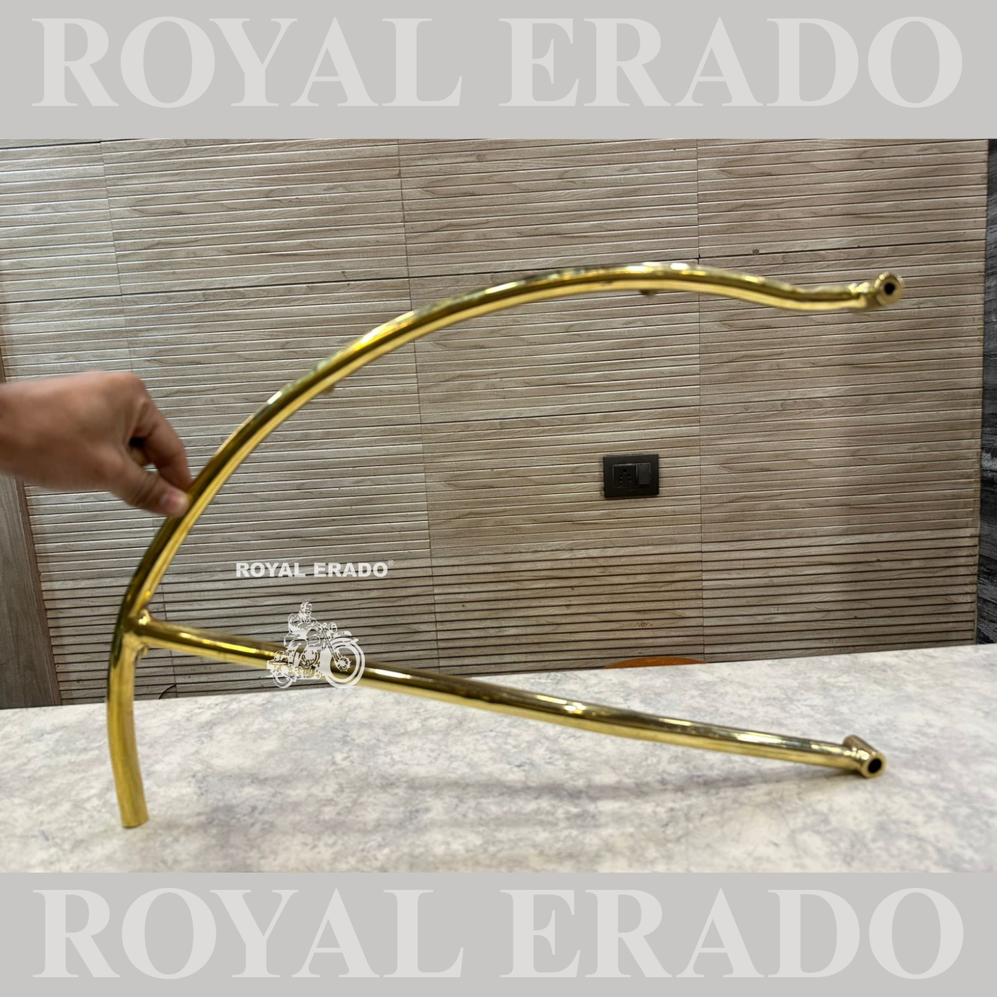 Royal Enfield Classic Electra Standard uce model rear saree guard and stay in pure brass gold vintage look.