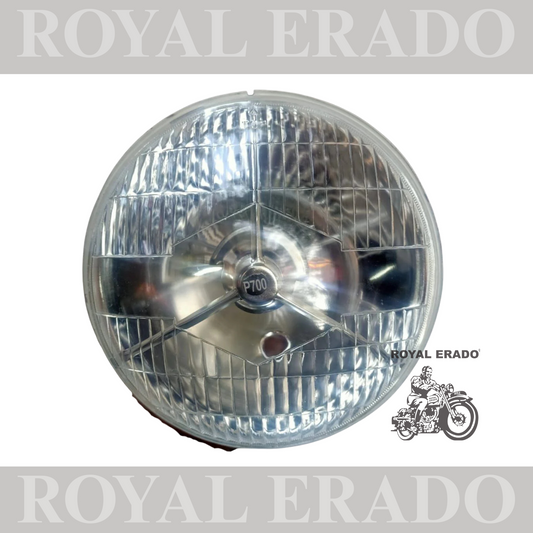 VINTAGE MOTORCYCLE ROYAL ENFIELD , BSA LUCAS MERCEDES  7" HEAD LIGHT BEAM