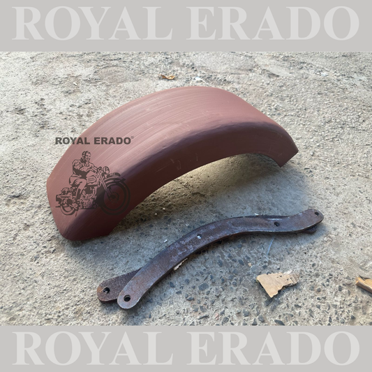 custom chopper bobber style rear mudguard with stays raw without paint for for royal enfield classic electra standard