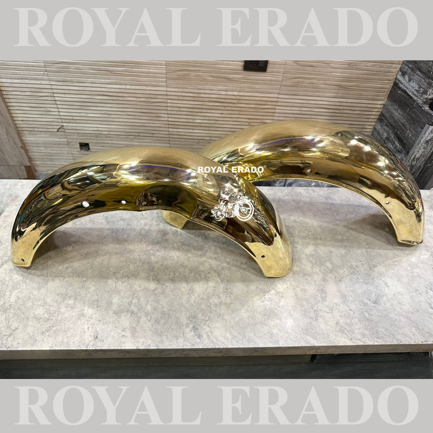 Royal Enfield Classic Electra or Standard pure brass front and rear mudguard gold look vintage g2 1962 old look