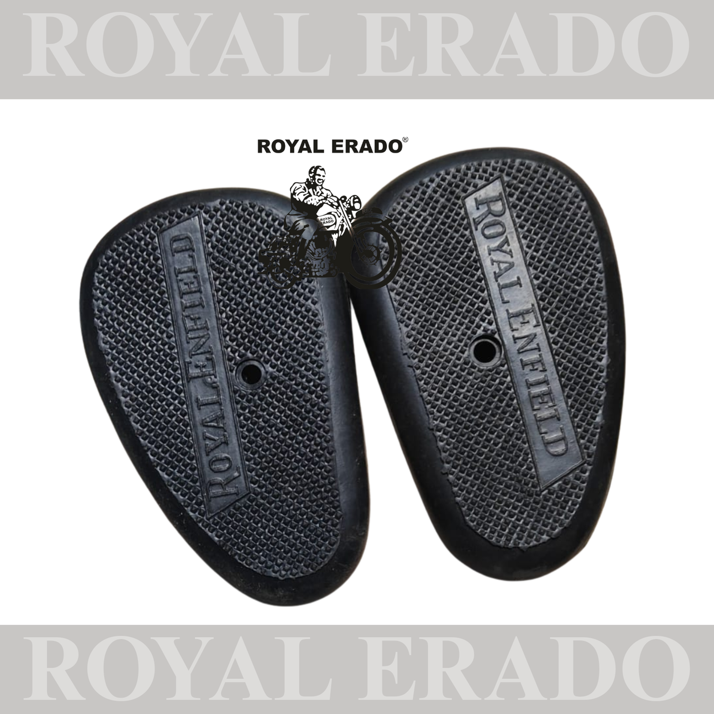 Knee pad for fuel tank vintage model royal enfield g2 standard with royal enfield written.
