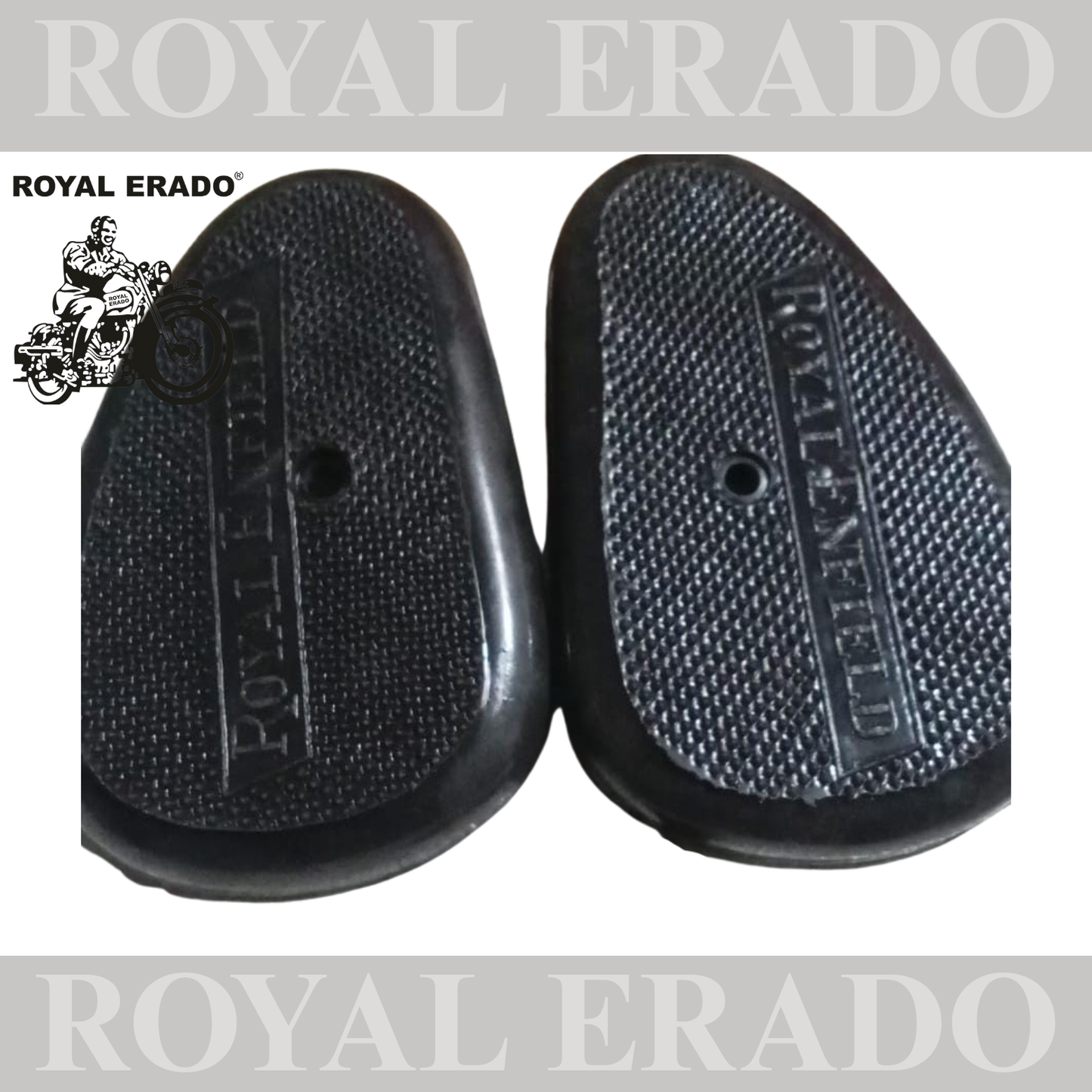Knee pad for fuel tank vintage model royal enfield g2 standard with royal enfield written.