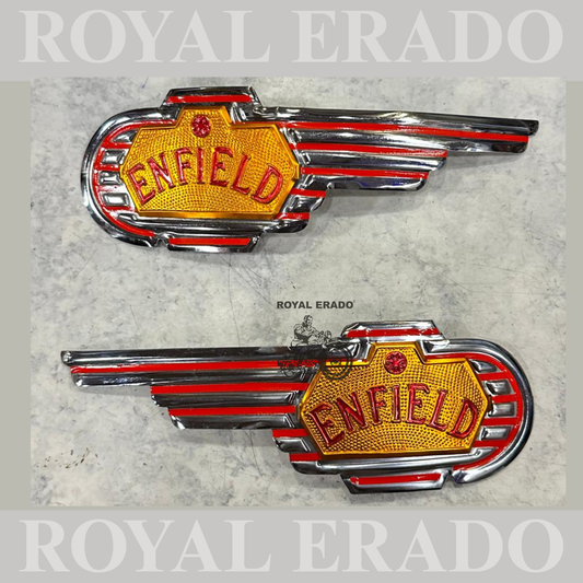 Royal Enfield old model vintage g2 style standard  tank monogram in chrome with Enfield written