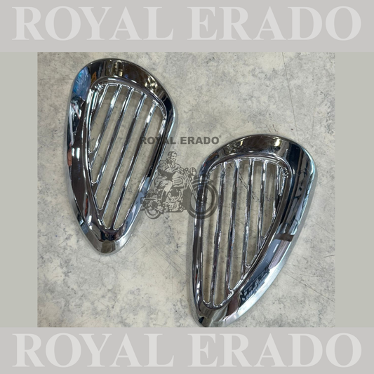 Royal Enfield Classic 350cc tank knee pad cover chrome in plastic