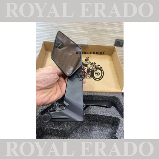 Aerodynamic mirror universal fit for Royal Enfield classic Electra standard splendor pulsar.