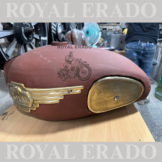 Royal Enfield Classic Electra Standard tank in 18 to 20 liters tank with brass monogram &amp; brass knee pad