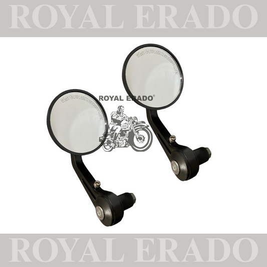 GT ROUND SHAPE BAR END MIRROR UNIVERSAL FOR ROYAL ENFIELD  CLASSIC ELECTRA STANDARD ETC