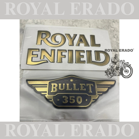 Universal golden sticker set for tank and tool box for classic Electra standard 350.