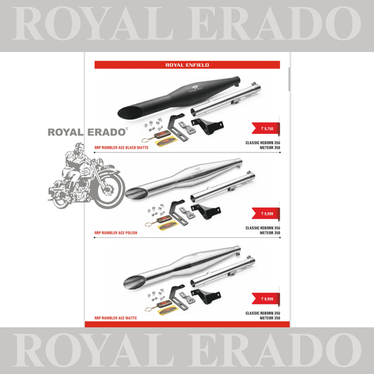 Red rooster performance exhaust silencer rrp rumbler for reborn classic 350 and meteor 350