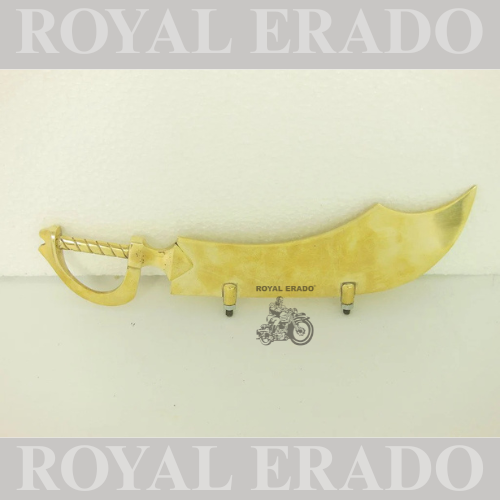 Brass royal number plate talwar / sward design for front mudguard for all bikes / classic/ electra / standard