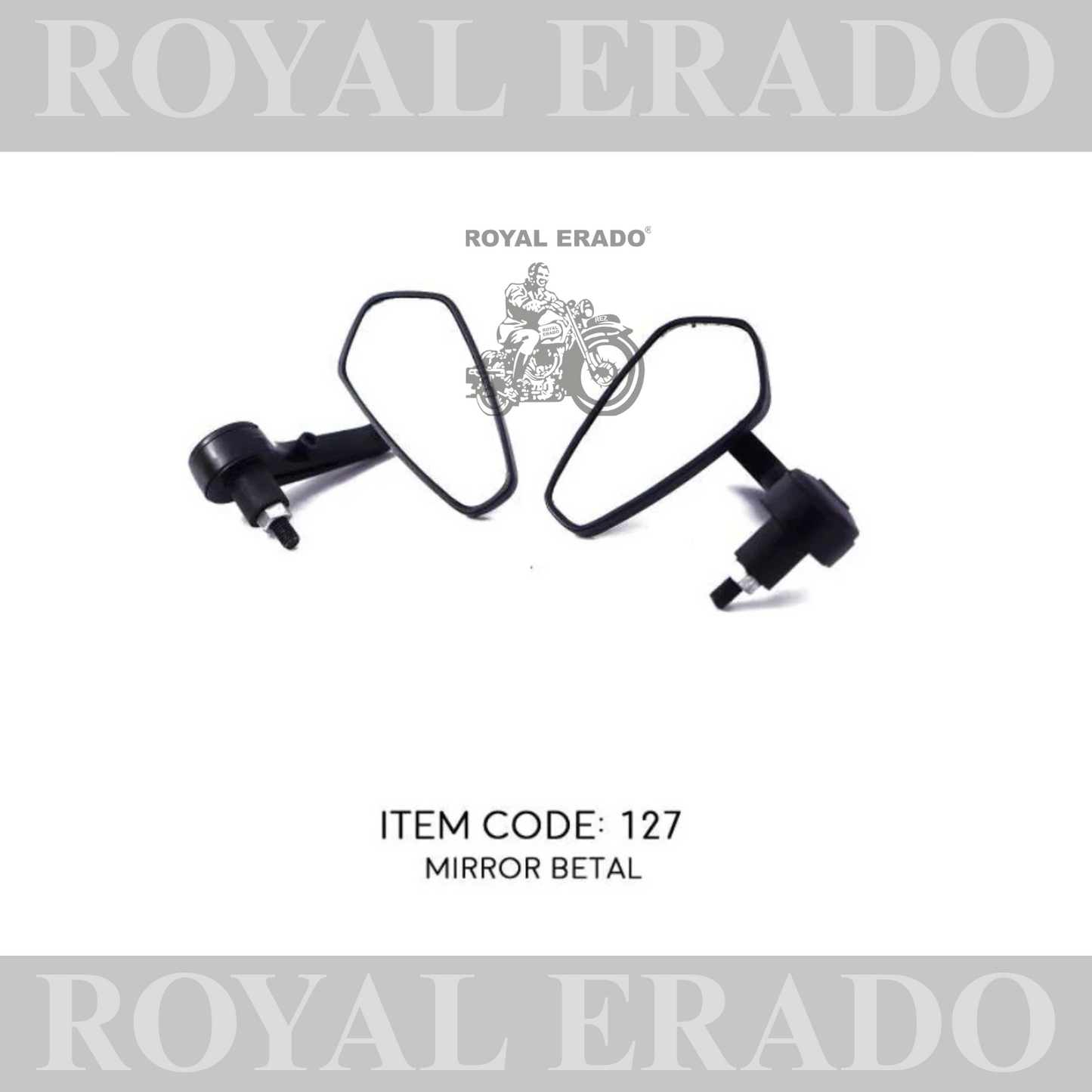 GT BETAL PENTAGON SHAPE BAR END MIRROR UNIVERSAL FOR ROYAL ENFIELD  CLASSIC ELECTRA STANDARD ETC
