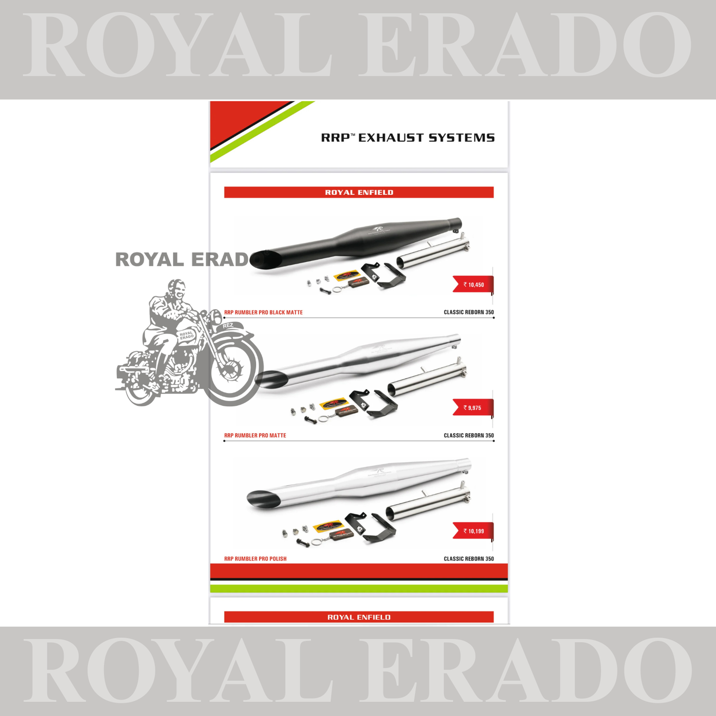 Red rooster performance exhaust silencer rrp rumbler for reborn classic 350