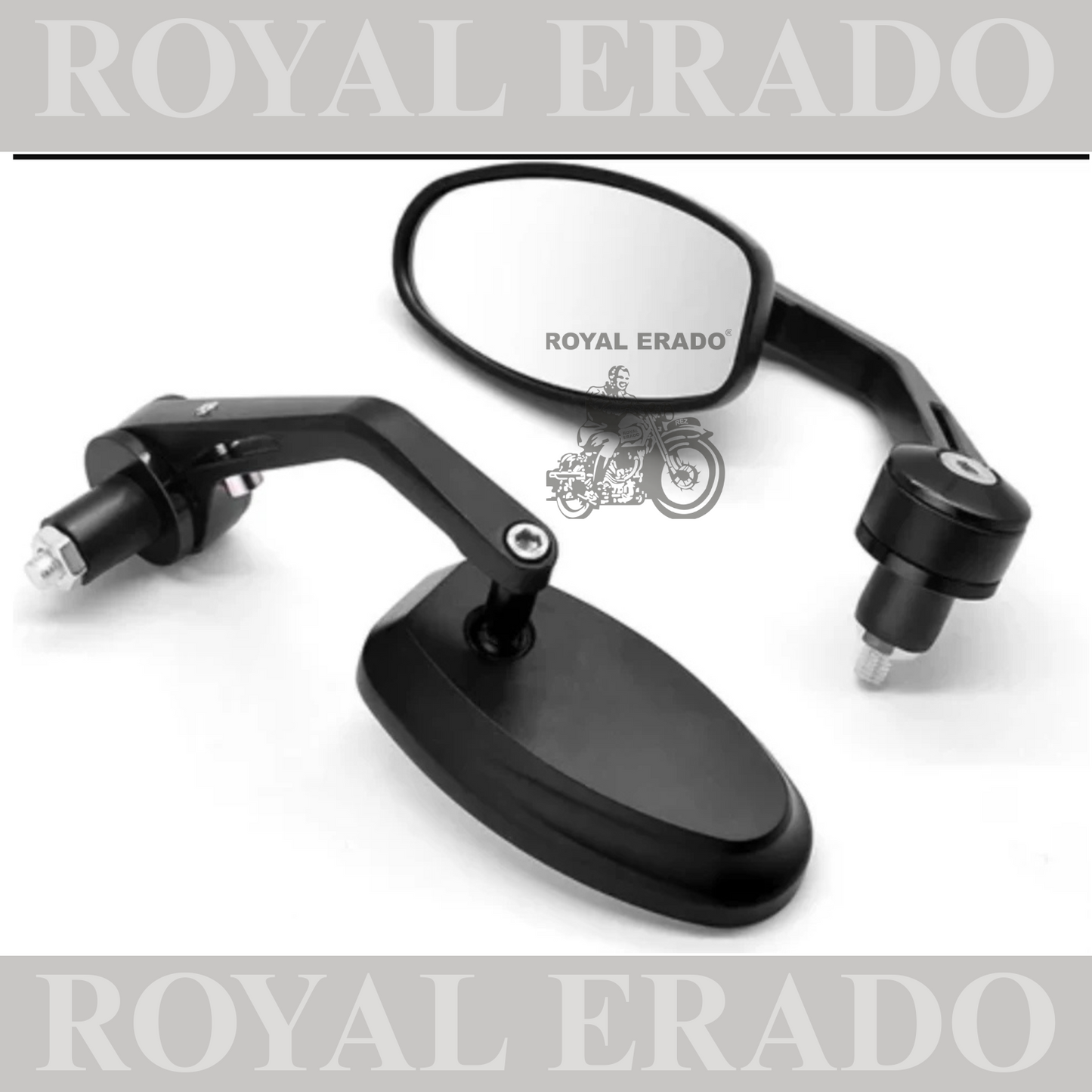 GT OVAL SHAPE BAR END MIRROR UNIVERSAL FOR ROYAL ENFIELD  CLASSIC ELECTRA STANDARD ETC