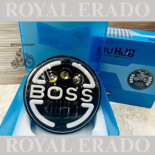 HJG 7" BULLET BOSS head light for royal enfield classic , electra , standard