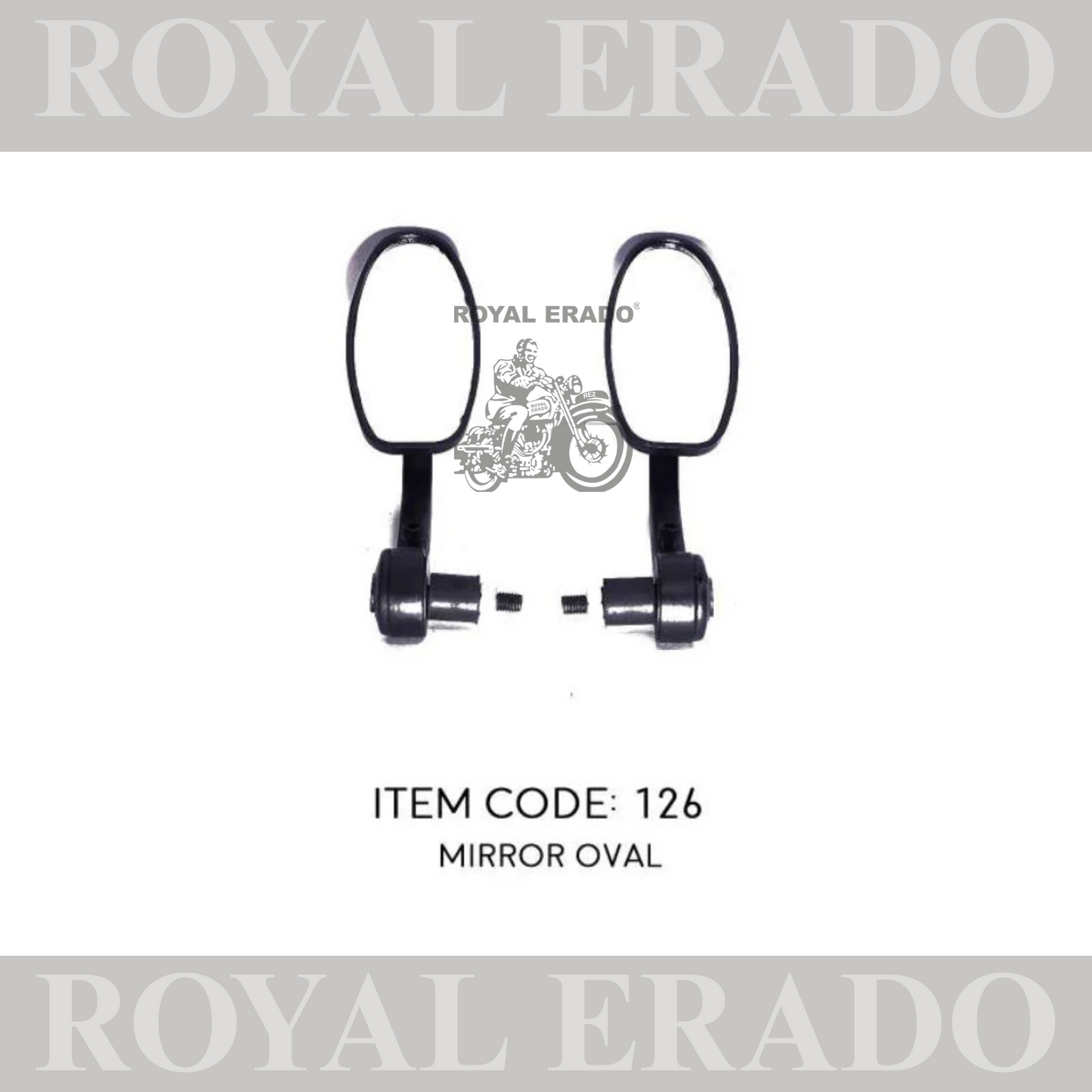 GT OVAL SHAPE BAR END MIRROR UNIVERSAL FOR ROYAL ENFIELD  CLASSIC ELECTRA STANDARD ETC