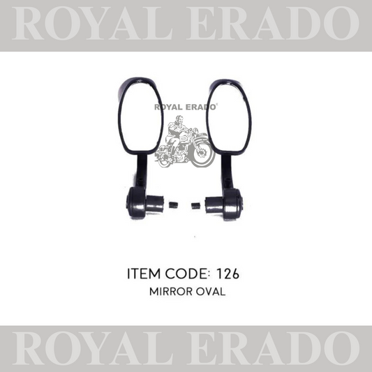 GT OVAL SHAPE BAR END MIRROR UNIVERSAL FOR ROYAL ENFIELD  CLASSIC ELECTRA STANDARD ETC