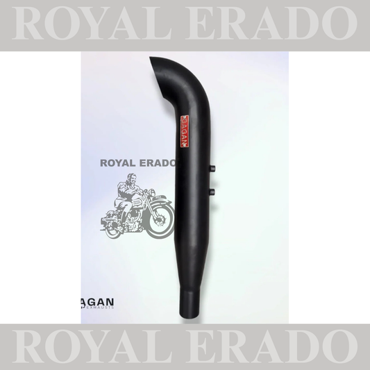 BOBBER SILENCER EXHAUST STAINLESS STEEL BLACK FOR ROYAL ENFIELD CLASSIC ELECTRA STANDARD WITH GLASSWOOL