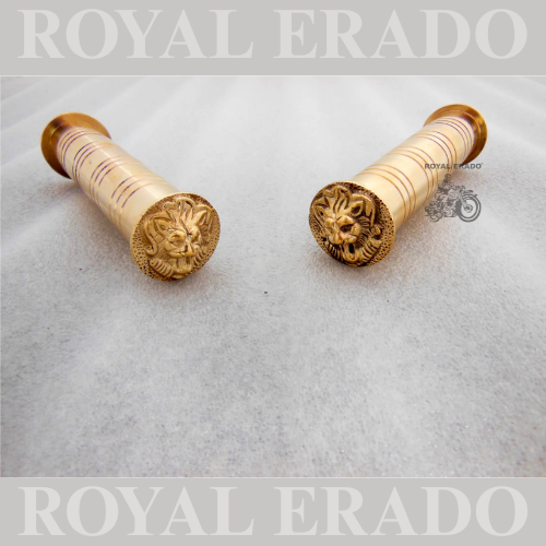 Brass grip set with lion at end for universal all bikes royal enfield , classic / electra standard