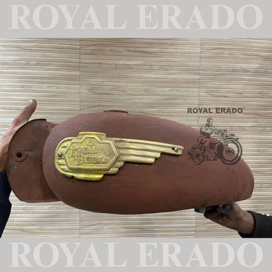 Vintage royal enfield g2 old model style tank with brass monogram for standard electra classic