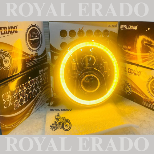 ROYAL ERADO 7" 110 FULL RING head light for royal enfield classic , electra , standard