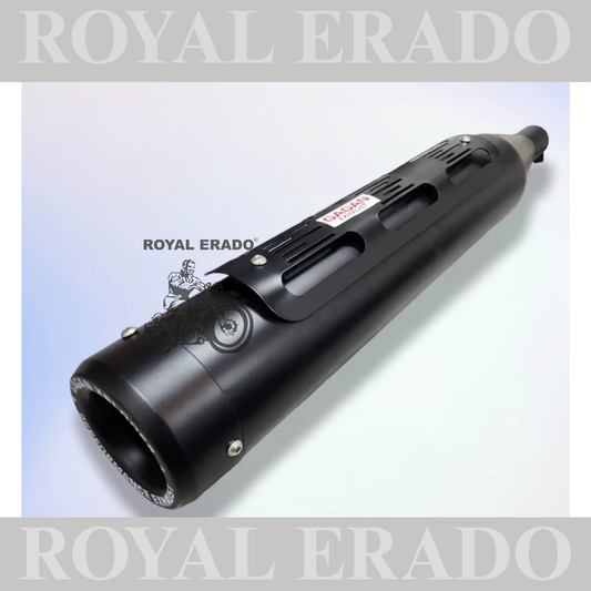 XPLODER SILENCER EXHAUST BLACK FOR ROYAL ENFIELD CLASSIC ELECTRA STANDARD WITH GLASSWOOL