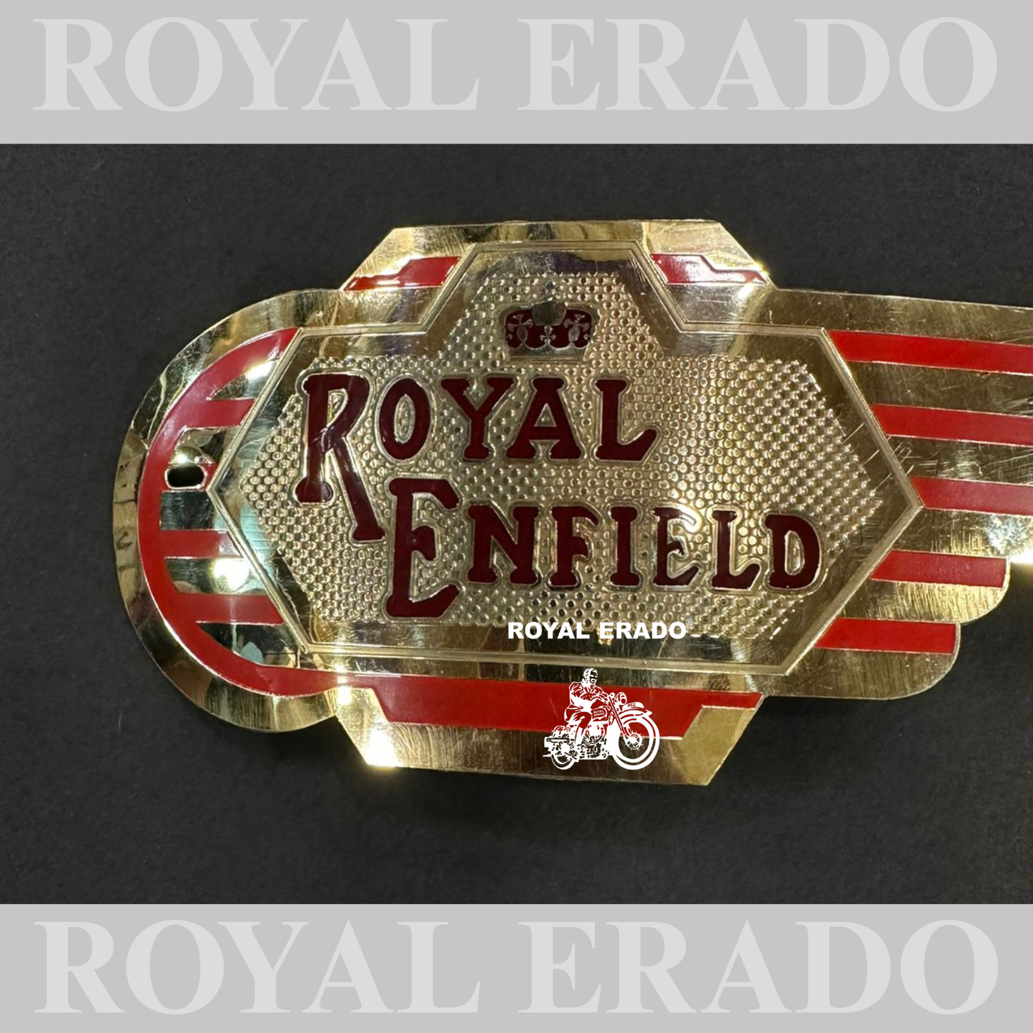 Royal Enfield 1962 vintage old model g2 style brass tank monogram