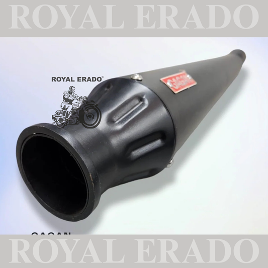 LAUNCHER SILENCER EXHAUST BLACK FOR ROYAL ENFIELD CLASSIC ELECTRA STANDARD WITH GLASSWOOL
