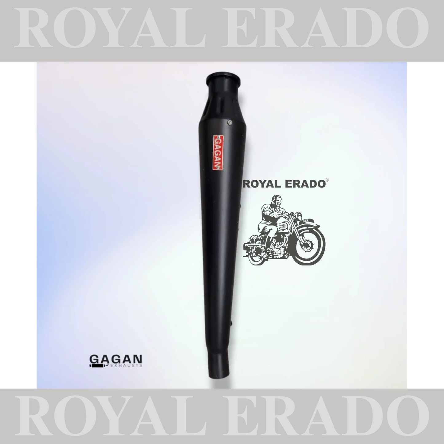 LAUNCHER SILENCER EXHAUST BLACK FOR ROYAL ENFIELD CLASSIC ELECTRA STANDARD WITH GLASSWOOL