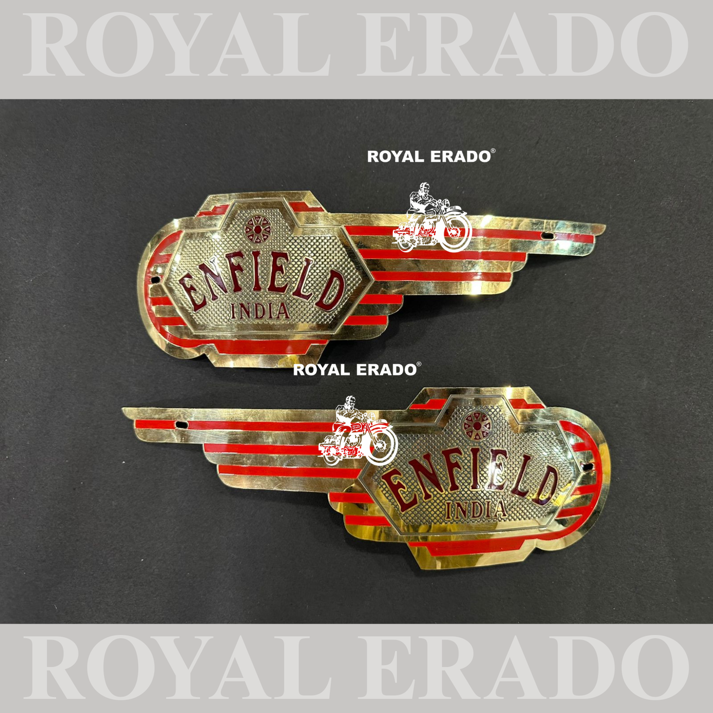 Royal Enfield vintage 1962 old model g2 style brass tank monogram Enfield written