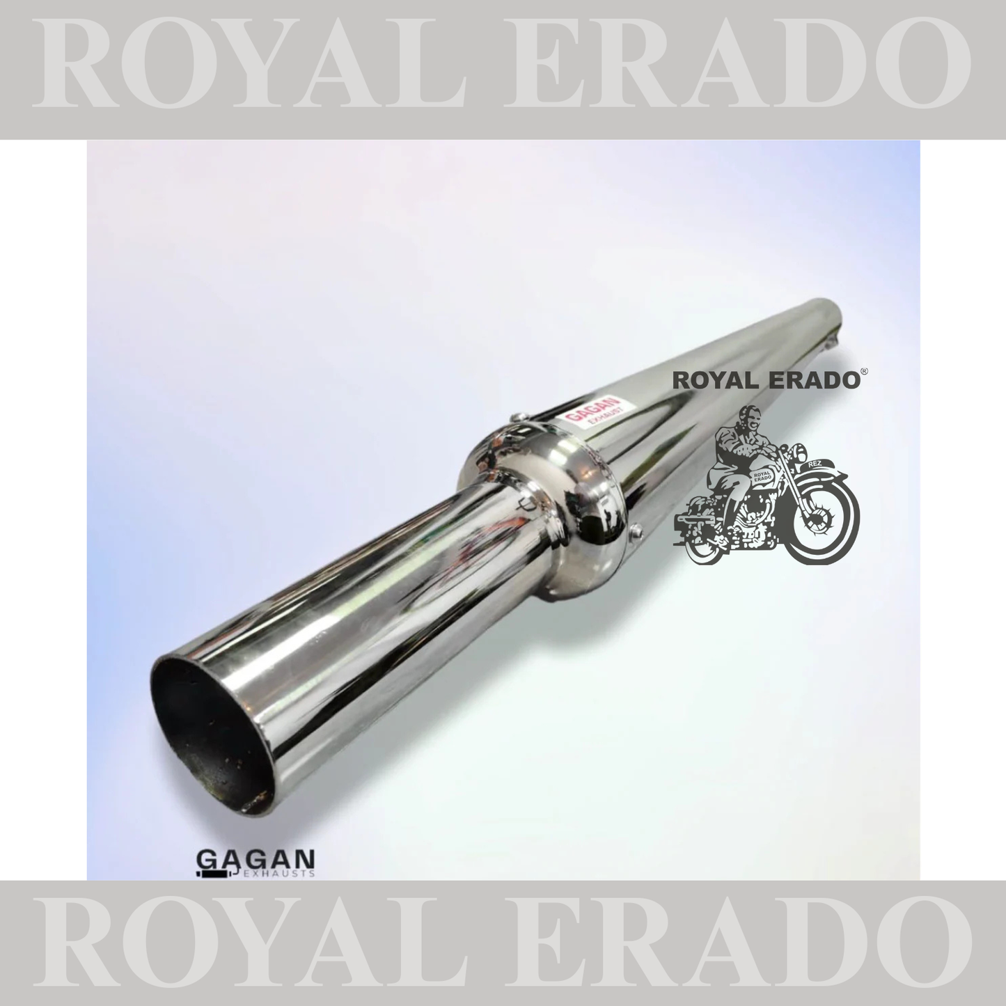 GOLDSTAR SILENCER EXHAUST CHROME FOR ROYAL ENFIELD CLASSIC ELECTRA STANDARD WITH GLASSWOOL