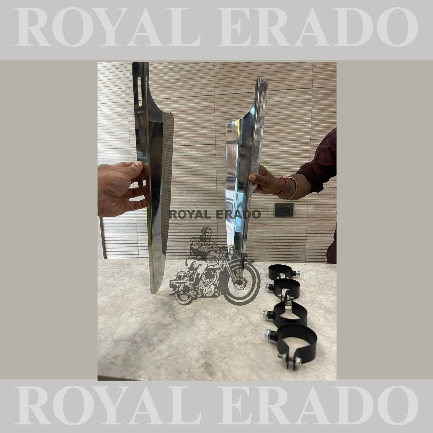 Royal Enfield Super Meteor 650 wind deflector in stainless steel