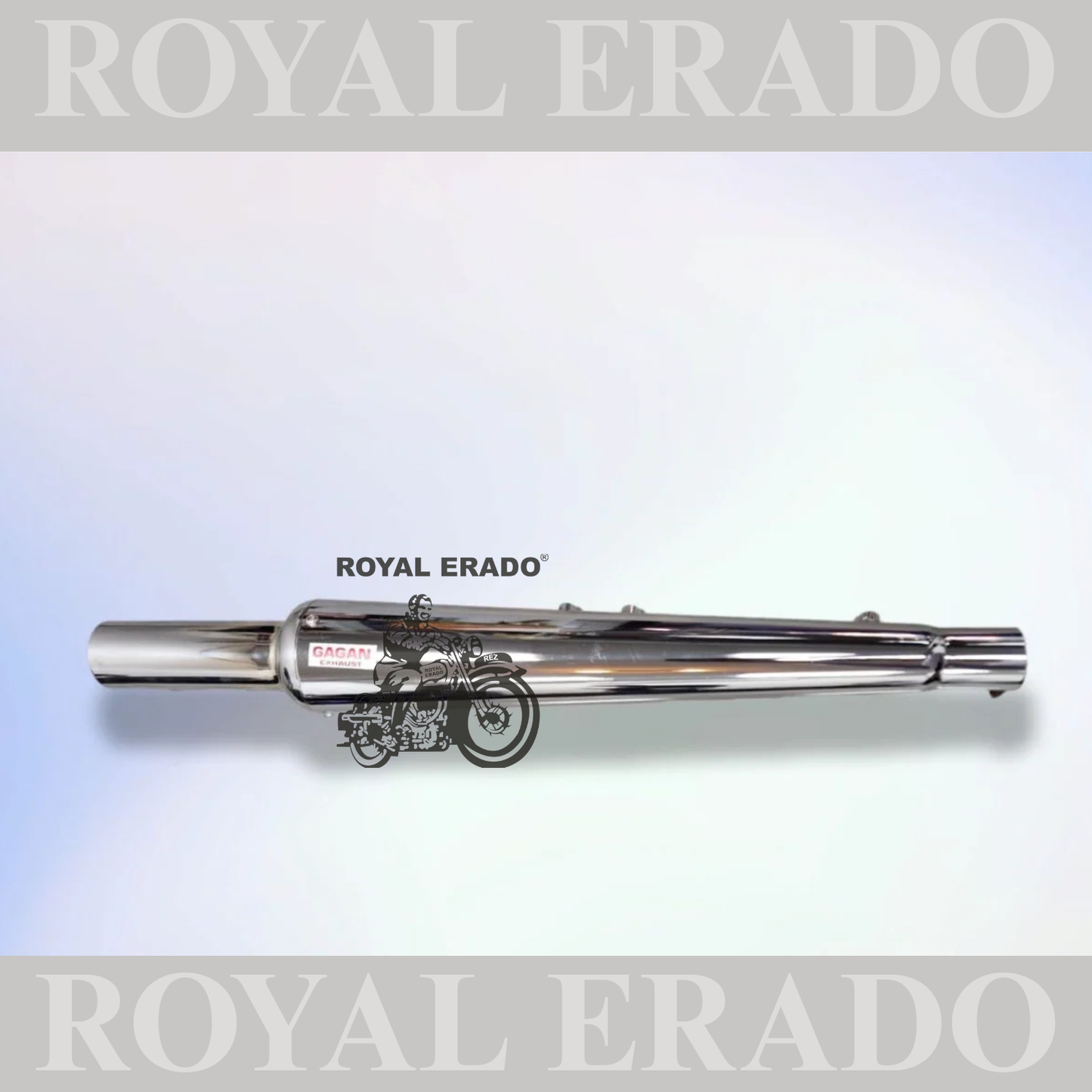 GOLDSTAR SILENCER EXHAUST CHROME FOR ROYAL ENFIELD CLASSIC ELECTRA STANDARD WITH GLASSWOOL