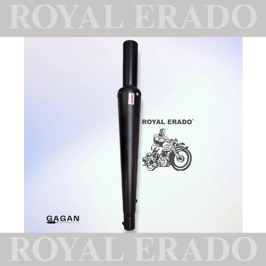 GOLDSTAR SILENCER EXHAUST BLACK FOR ROYAL ENFIELD CLASSIC ELECTRA STANDARD WITH GLASSWOOL