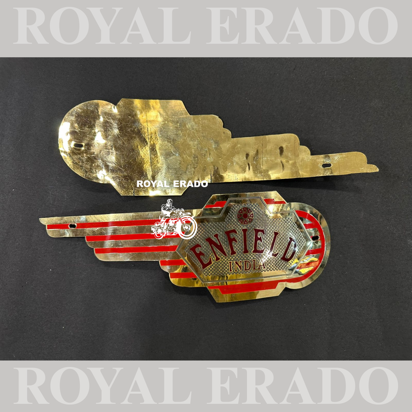 Royal Enfield vintage 1962 old model g2 style brass tank monogram Enfield written