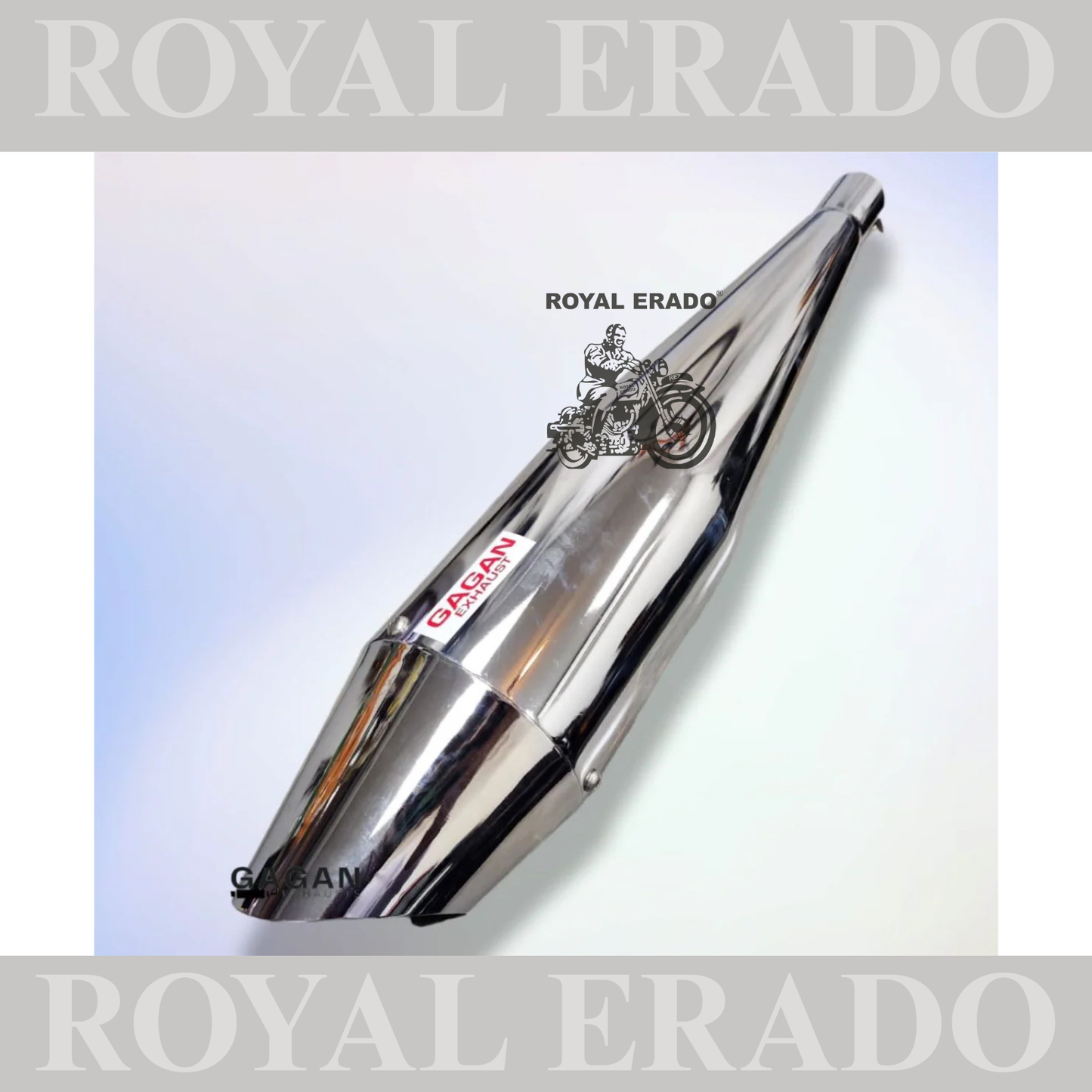 SHARK SILENCER CHROME FOR ROYAL ENFIELD CLASSIC ELECTRA STANDARD WITH GLASSWOOL