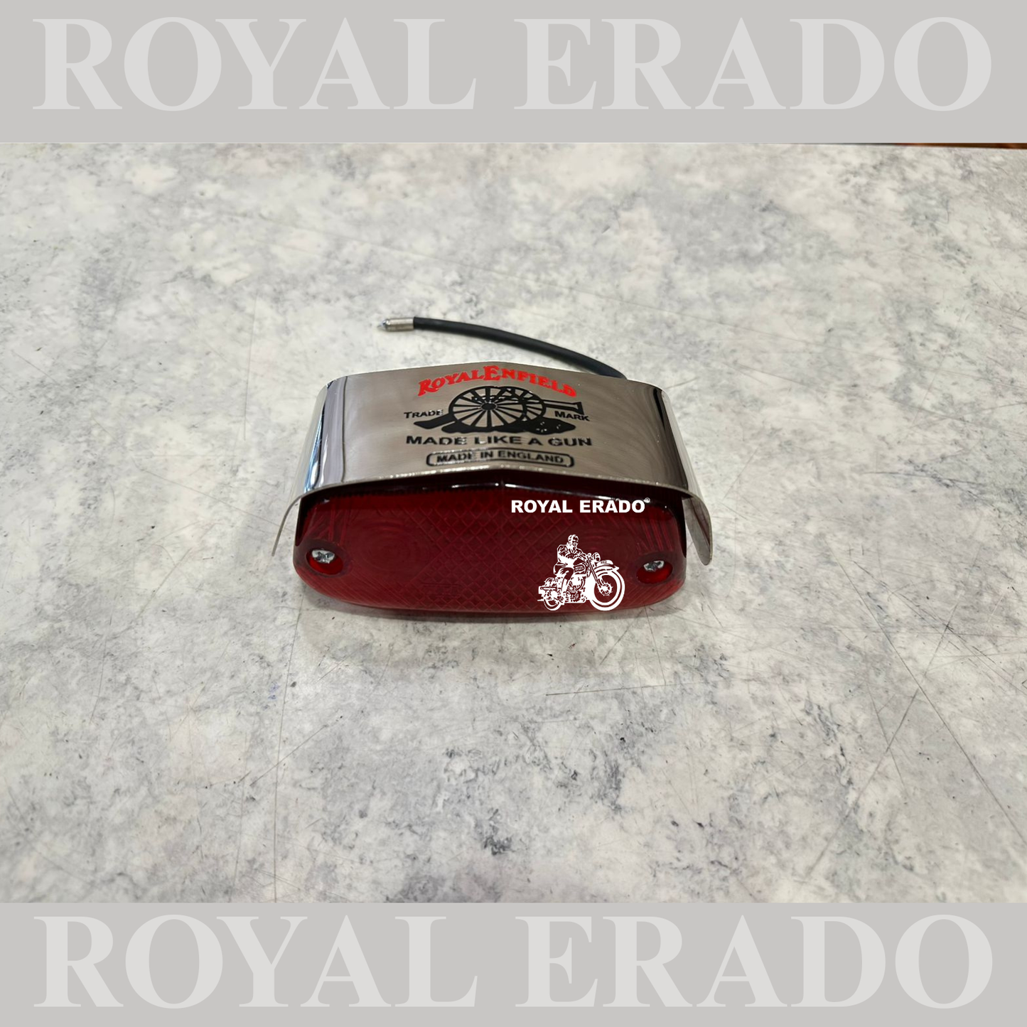 Royal Enfield g2 model vintage 1962 old model tail light shade in chrome with made like a gun logo