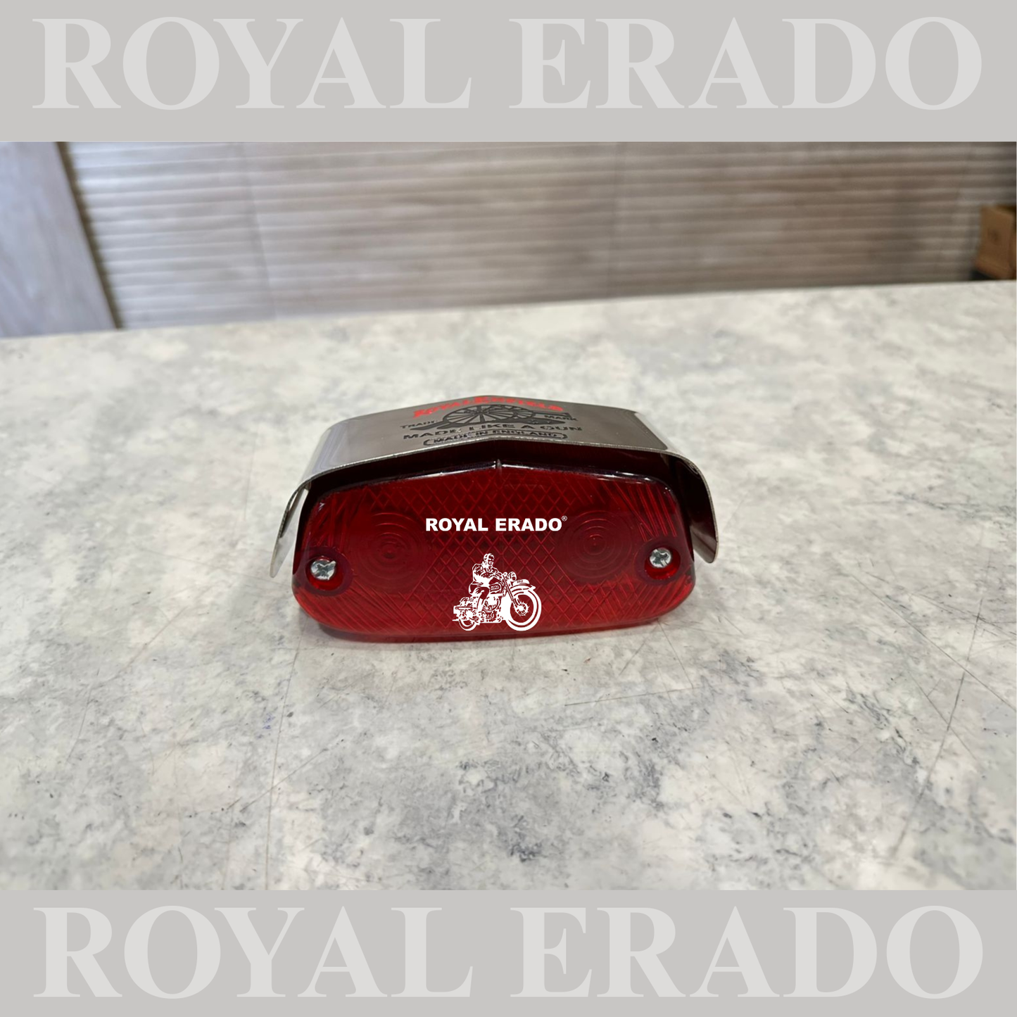 Royal Enfield g2 model vintage 1962 old model tail light shade in chrome with made like a gun logo