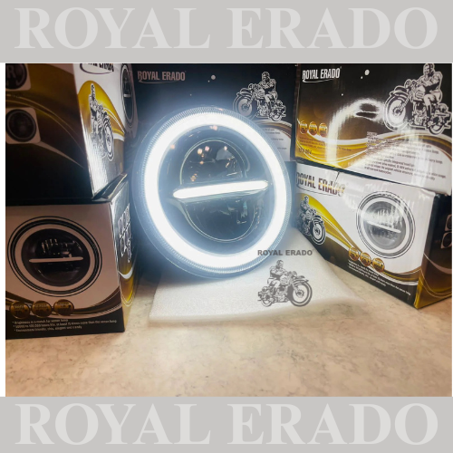 ROYAL ERADO 7" MINIUS WITH RING head light for royal enfield classic , electra , standard