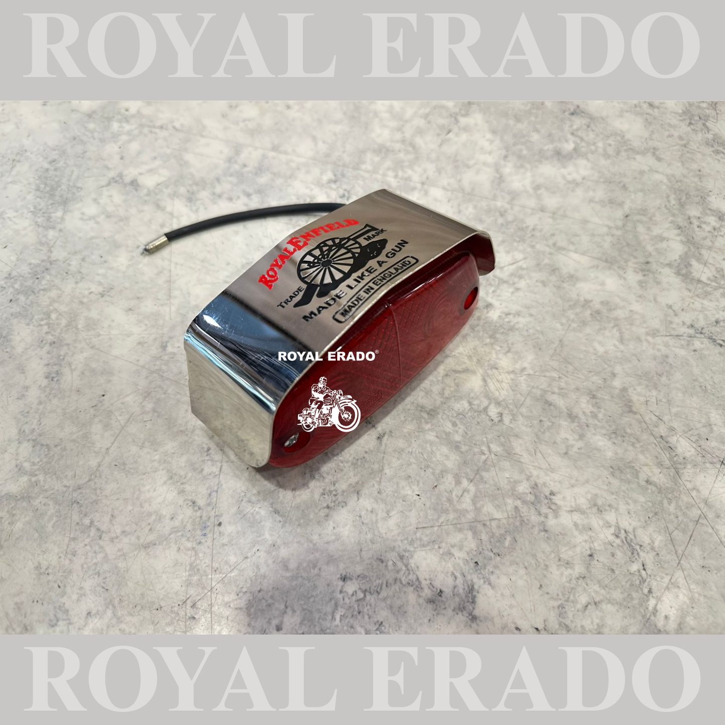 Royal Enfield g2 model vintage 1962 old model tail light shade in chrome with made like a gun logo