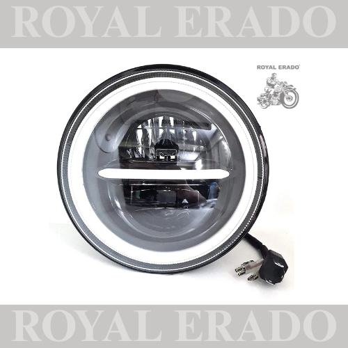 ROYAL ERADO 7" MINIUS WITH RING head light for royal enfield classic , electra , standard