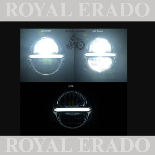 ROYAL ERADO 7" MINIUS WITH RING head light for royal enfield classic , electra , standard