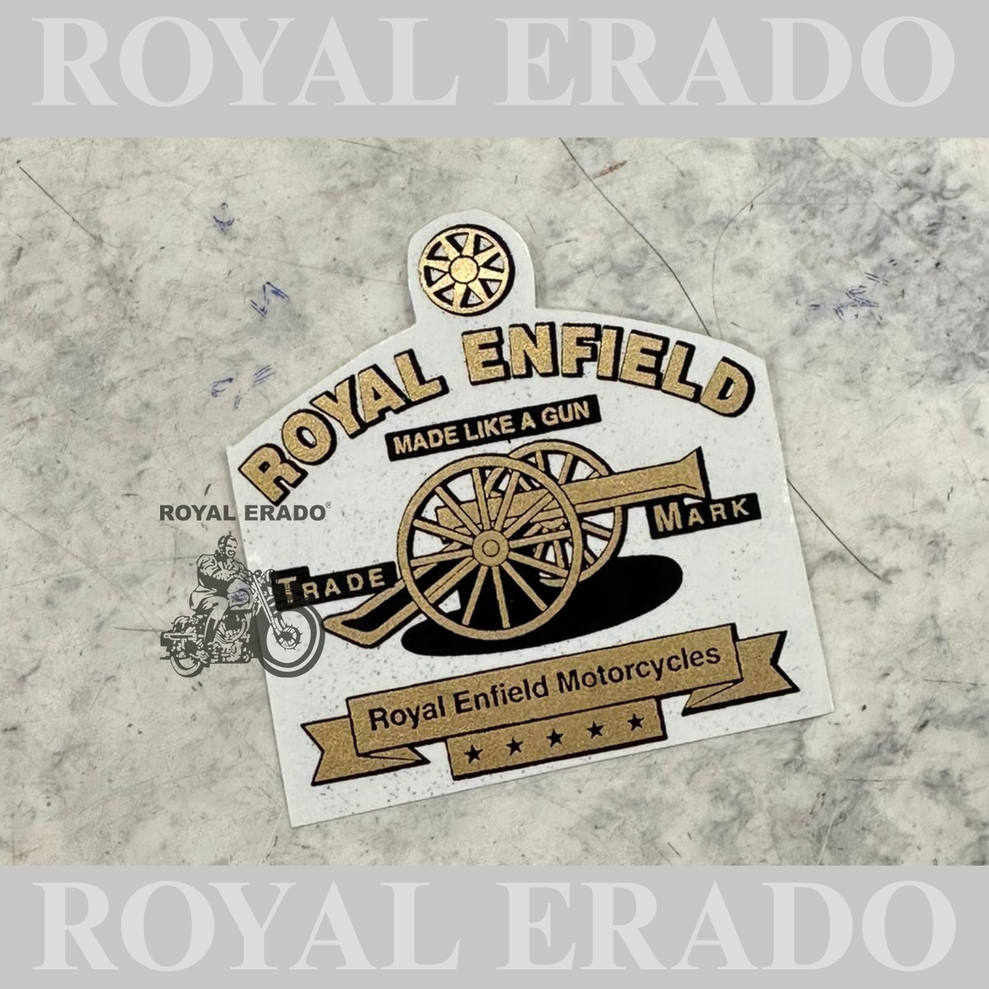 Royal Enfield made like a gun tank sticker for Reborn Classic Electra Standard Battalion and vintage 1962 g2 model Royal Enfield