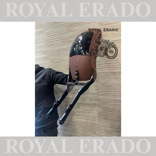 Rear mudguard with stays for jawa bobber with rear seat plate.