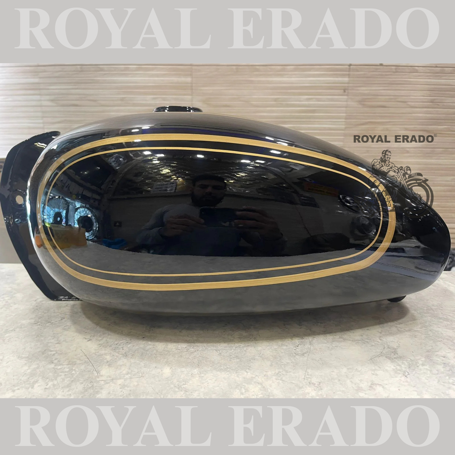 Royal enfield tank for standard old model with lining  machismo design.