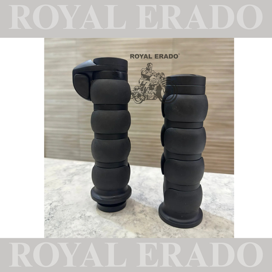UNIVERSAL HARLEY STYLE 7/8" 22MM RUBBER GRIP FOR ROYAL ENFIELD / JAWA / ETC