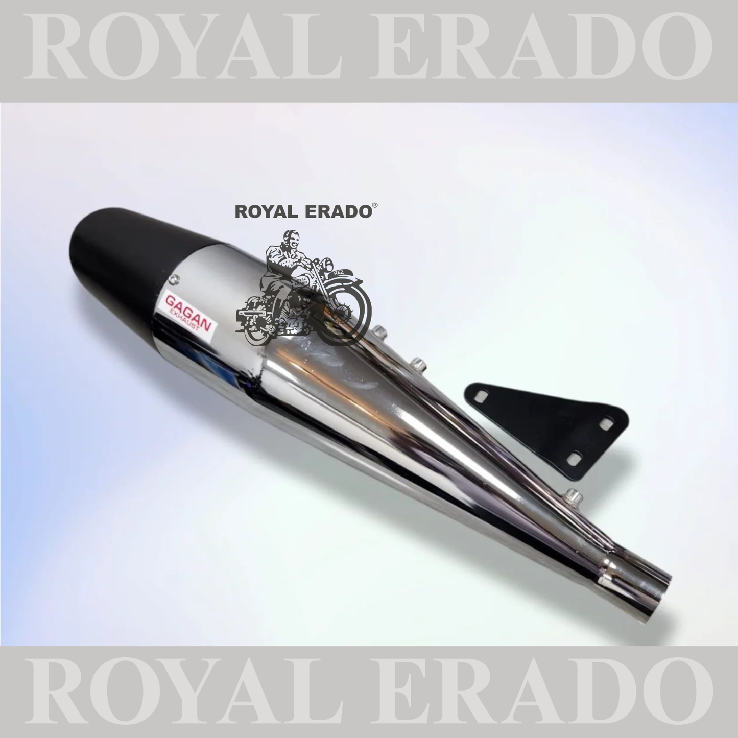 DOLPHIN PREMIUM SILENCER BLACK & CHROME  FOR ROYAL ENFIELD CLASSIC ELECTRA STANDARD