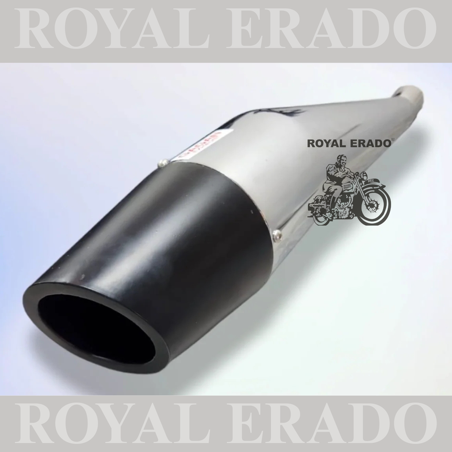 DOLPHIN PREMIUM SILENCER BLACK & CHROME  FOR ROYAL ENFIELD CLASSIC ELECTRA STANDARD