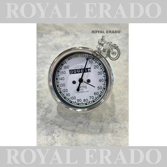REPLICA SMITH SPEEDOMETER 160 KM WHITE FOR ROYAL ENFIELD ,BSA AND OTHER G2 OLD MODEL  VINTAGE BIKES