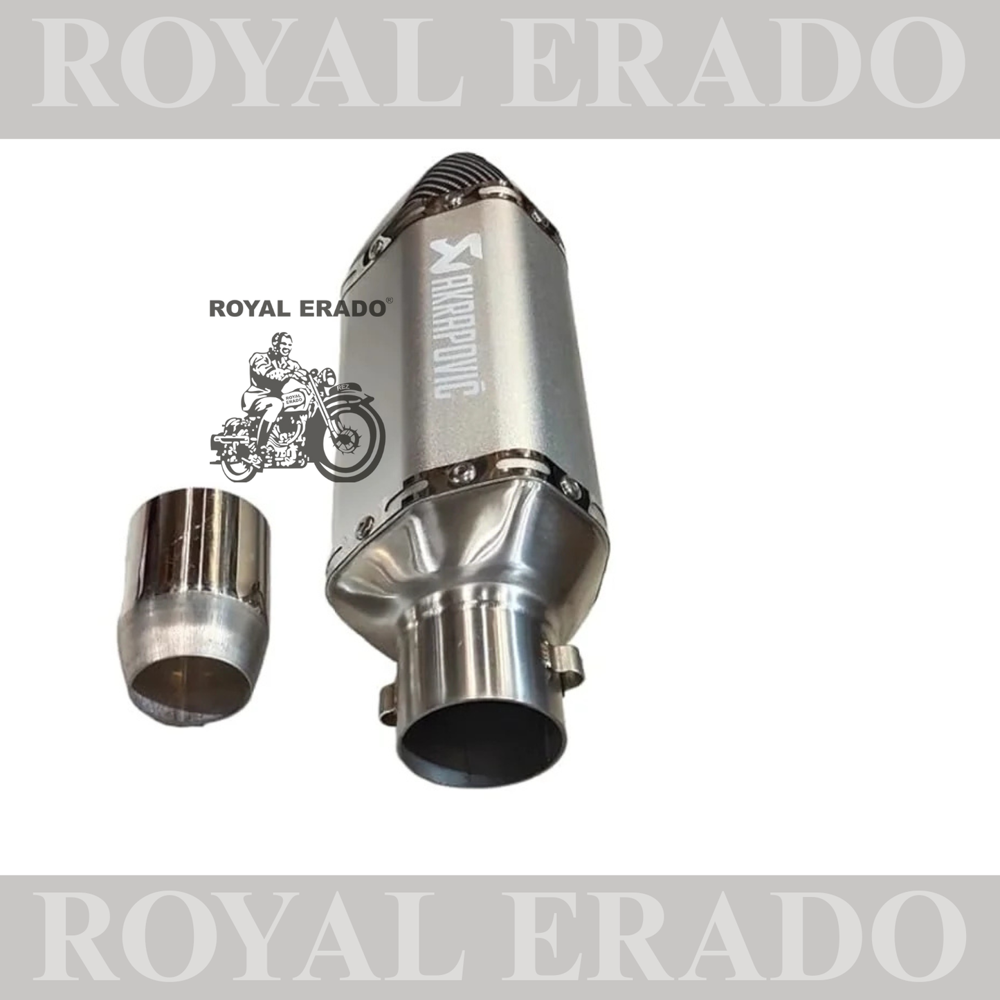 Universal Hexa Cut AKRAPOVIC Muffler Exhaust Pipe Akrapovic Exhaust WID DB Killer Slip On Exhaust Silencer 36-51 mm SILVER WITH CARBON FIBER